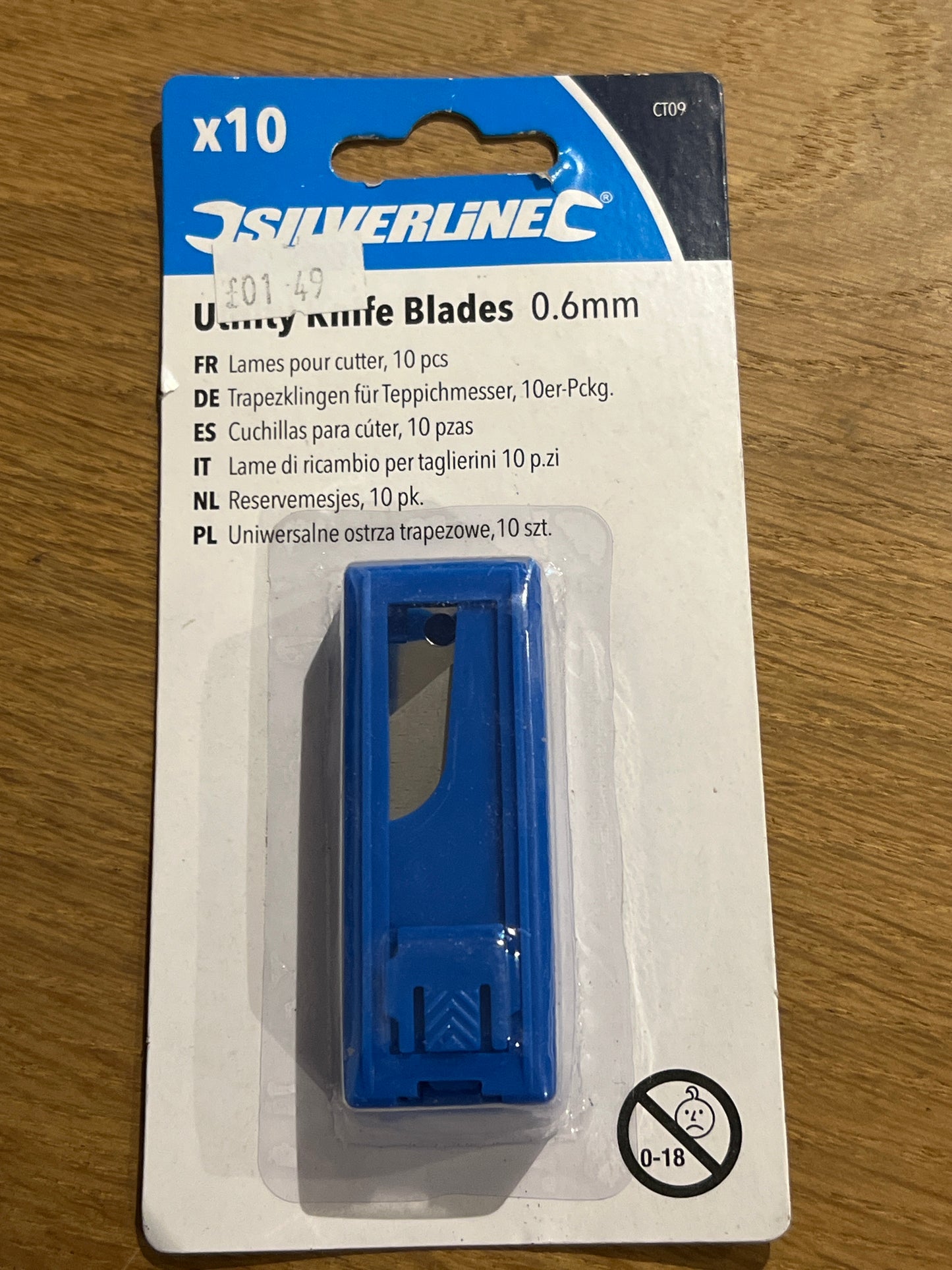 Silverline CT09 Utility Knife Blades 0.6mm – Pack of 10