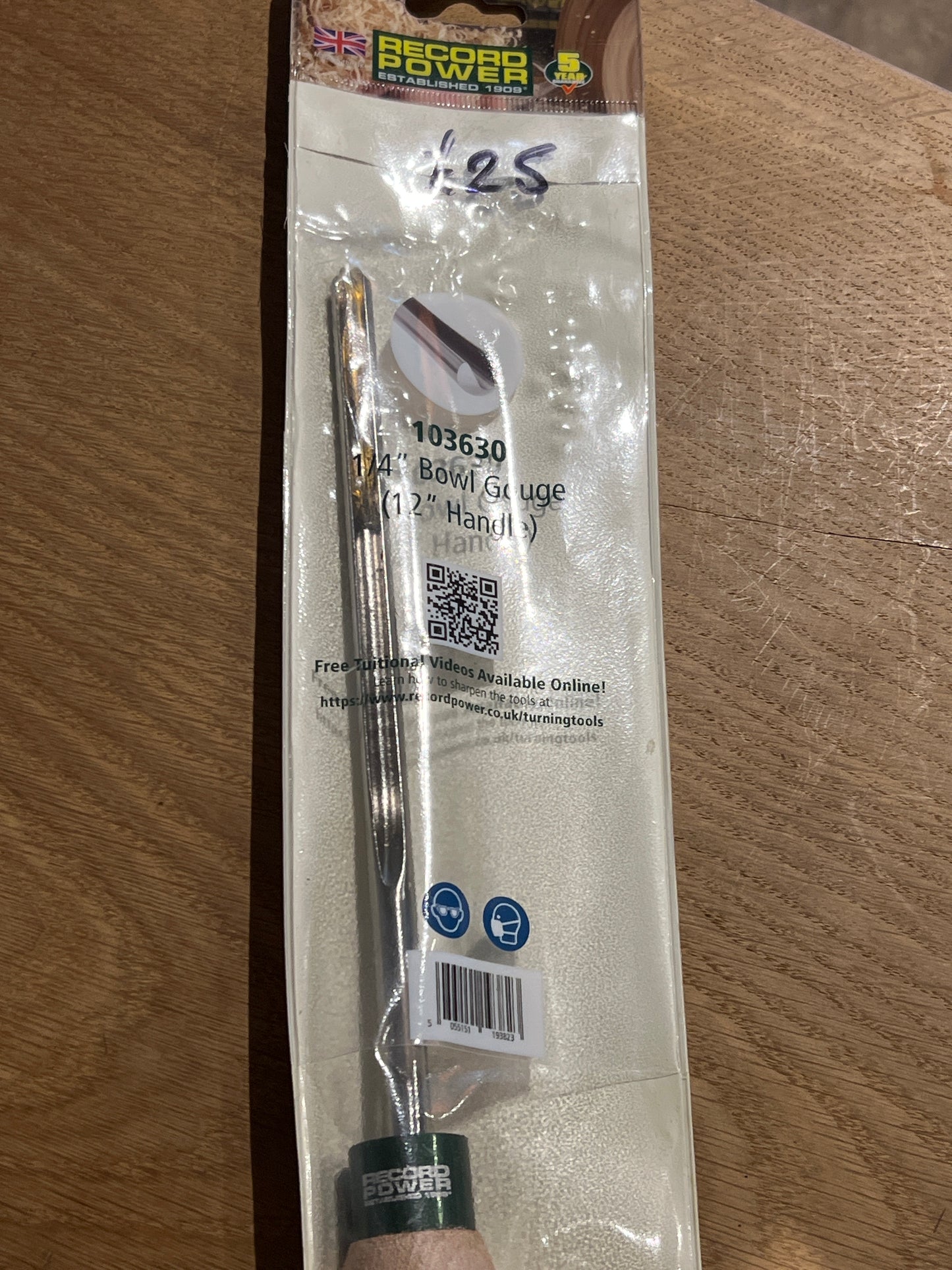 Record Power ¼” Bowl Gouge (12” Handle) – HSS – Unused