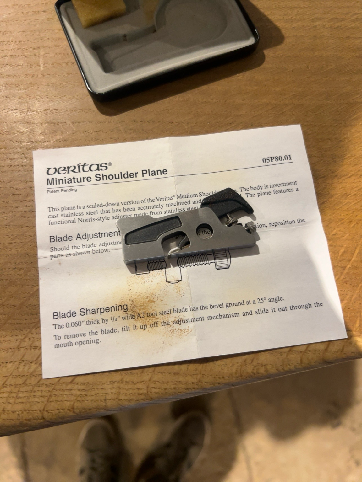 Veritas Miniature Shoulder Plane 05P80.01 with Original Tin & Instructions