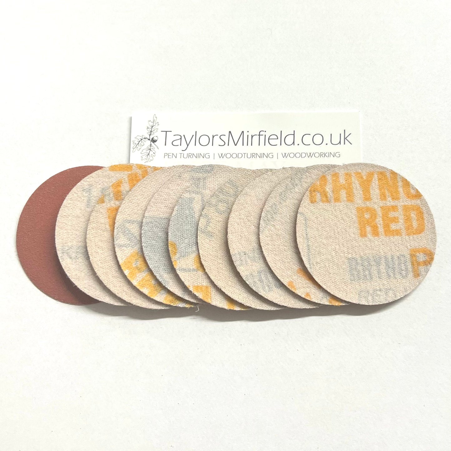 50mm Velcro Backed Sanding Discs | Pack of 10 | Bowl Sander | Rhynogrip Redline | Indasa