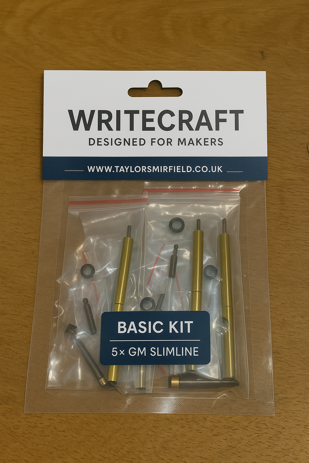 WriteCraft Pen Kits | Fancy Slimline | 5 Pack | 7mm |  Ballpoint | Basic